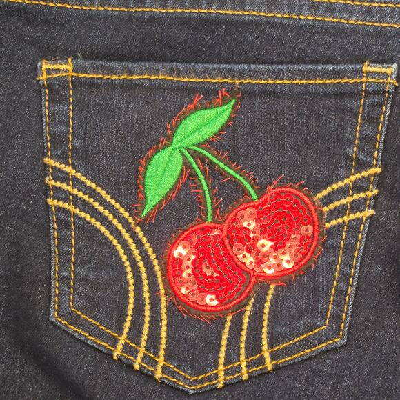 Custom Hollister Patchwork Flare Jeans Juniors 7R (28x32) Dark Y2K Patched - Picture 11 of 16